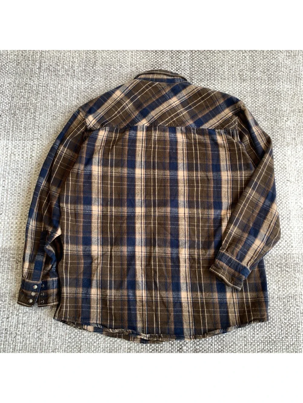 Five Brother Large Heavy Weight Long Sleeve Plaid Flannel Snap Shirt Jacket